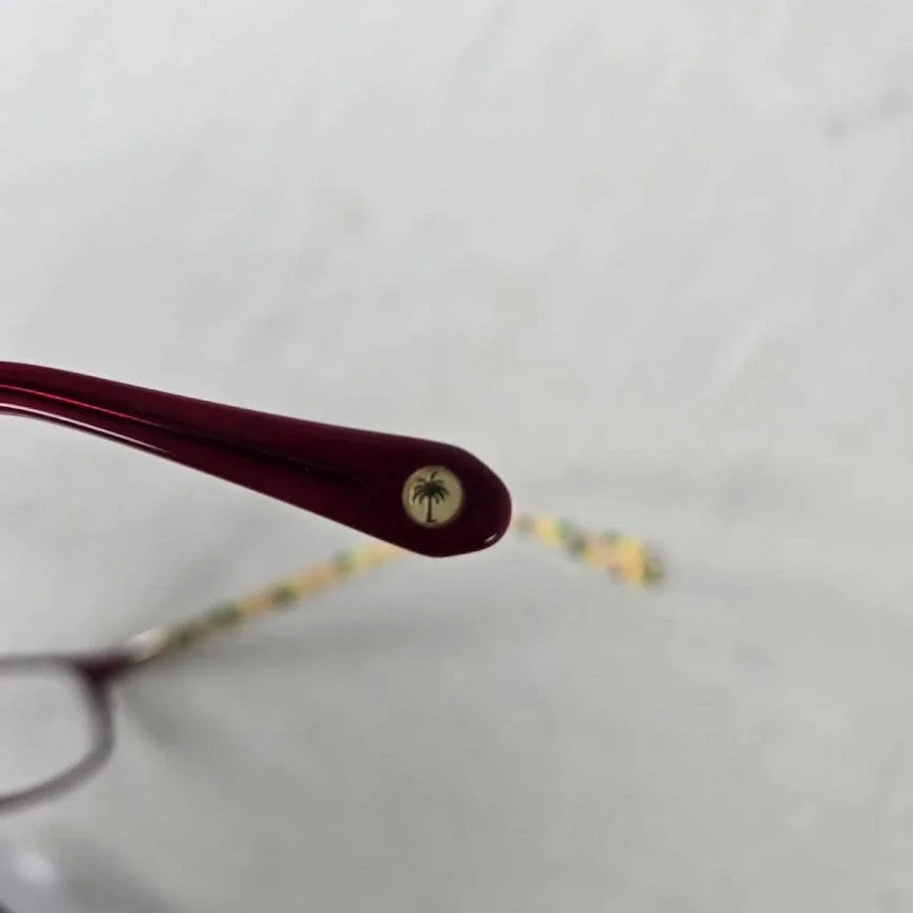 Lilly Pulitzer Eleanor RS Eyeglasses Frames 52-16-130 Burgundy Lemon Rectangular